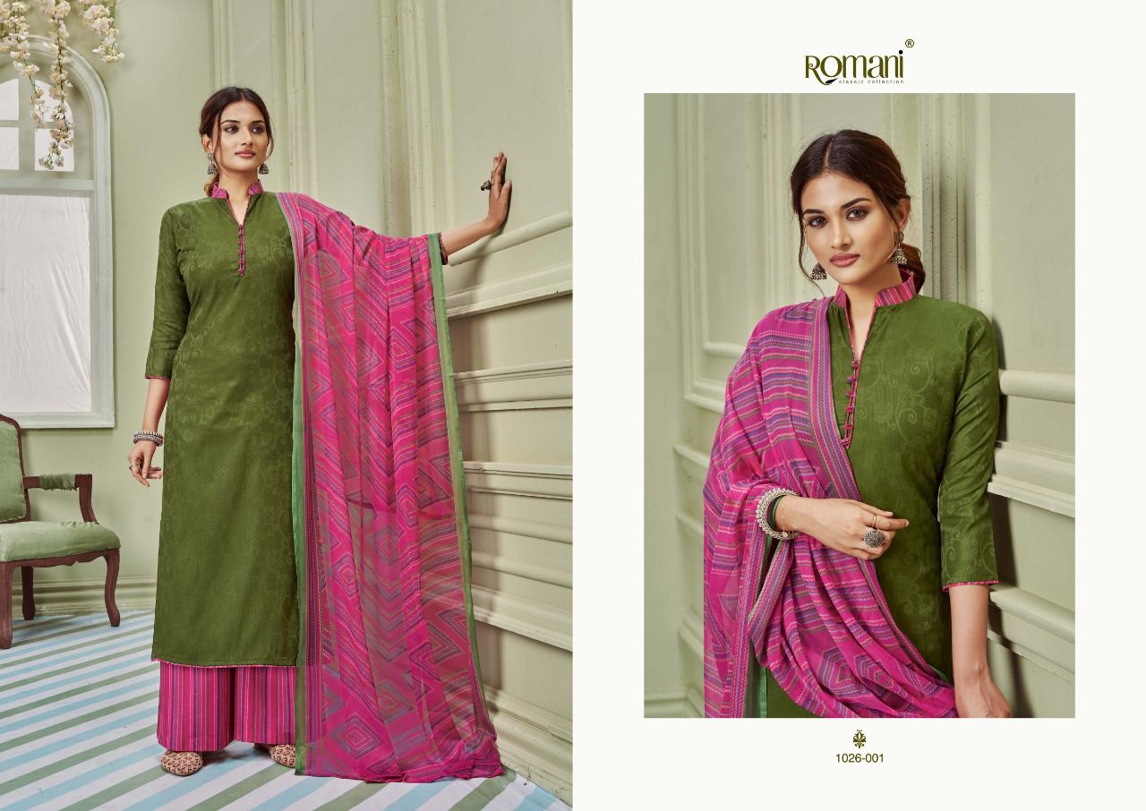 Romani Didaar Jam Cotton Printed casual Wear Designer Dress Material Collection